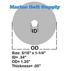 Marine Bolt Supply 18-8 Stainless Steel Fender Washers 5 16  X 1-1 4   100pcs 