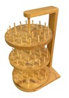Vtg Wooden Treen Cotton Bobbin Stand 3 Tier Sewing Reel Spool Holder Hand Made