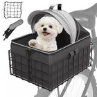 Dog Bike Basket Detachable W safety Strap Pet Bike Basket Up To 20lbs Small Dogs
