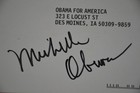 Michelle Obama Authentic Autograph - Barack Obama Presidential  Campaign 2008