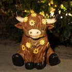 Highland Cow Decor  Highland Cow Gifts  Highland Cow Statue  Solar Garden 