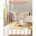 Uimoso 2-tier Collapsible Drying Rack With Sock Clips   21 Rods In White