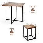 Costway 5pcs Dining Set Compact Dining Table And 4 Stools Metal Frame Vintage