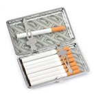 New Plain Black Leather Metal Cigarette Case Holds 14 Cigarettes For 100 s Cigar