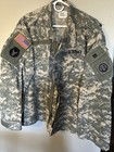 Ln Us Military Issue Army Combat Uniform Acu Camo Coat Jacket Med Reg W patches