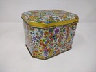 Vintage Daher Multicolored Floral Hinged Tin Box - Container Made In England