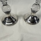 Reed   Barton Sterling Silver Glass Candlesticks Pair Post-1940
