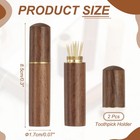 2 Pcs Wooden Toothpick Holder Portable Toothpick Case  Brown
