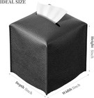 Square Tissue Box Cover  Pu Leather Tissue Box Holder With Bottom Belt Modern St