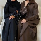 Women Muslim Embroidery Abaya Kaftan Dubai Party Cardigan Robe Long Maxi Dress