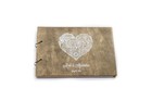 Uv Printed Personalized Wooden Wedding Guest Book  Rustic  Big Love Heart