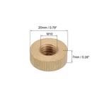 Knurled Thumb Nuts  2pcs M10 X D20mm X H7mm Brass Blind Hole Knurled Thumb Nuts