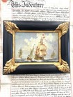 Antique Vtg Maritime Nautical Galleons Seascape Framed Signed Oil Painting