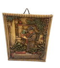 Vintage German Painted Wax Wall Art After The Cactus Lover Carl Spitzweg