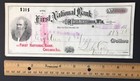 Antique 1888 Check  The First National Bank Fort Atkinson  Wisconsin