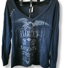 Harley Davidson Size Xl Long Sleeve Burlington Washington Black T-shirt 