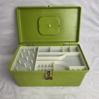 Vintage Wilson Wil-hold Sewing Box Plastic Avocado Green W  Tray Made In Usa