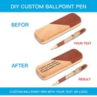Custom Engraved Luxury Wooden Ballpoint Pen Gift Set With Business Pen Case Disp