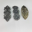Vintage French Art  Barrette Clips Metal Filigree Hair Lot 3 Victorian Nouveau 