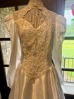 Vintage Bridallure Wedding Dress Train Alfred Angelo Lace sequin    Size 16