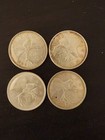 Canadian Silver 25 Cent Coins 1964 1968 Caribou Design Lot Of 4