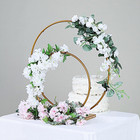 2 Gold Metal Hoops Round Standing Wreath Rings Set Party Wedding Decorations