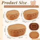 3 Pcs Scalloped Basket With Lid Hand Woven Plastic Wicker Set 18 X 14 X 6 Inc   