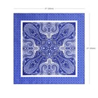 Men s 100 silk Handkerchief Navy Blue Floral Paisley Pocket Square 21  53cm