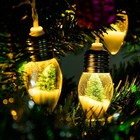 Christmas Tree Snow Globe String Lights  10 Led Clear Bulbs Christmas Tree St   