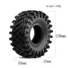 136mm 2 2  Rubber Tire Wheel Tyre For 1 10 Rc Crawler Car Axial Scx10 Pro Wraith