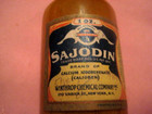 Apothecary  Bottle Vintage Sajodin Cork Top Paper Label Winthrop Chemical Ny