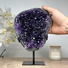 Top Grade Natural Amethyst Geode  Metallic Stand Included  Mws1728
