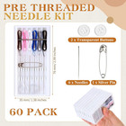 60 Boxes Quick Fix Sewing Kit Pre Threaded Needle Travel Kit Personal