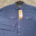 Tailor Vintage Mens Navy Quilted Snap Front Shirt Jacket Airotec Luxe Medium New