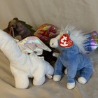 Ty Beanie Babies Lot Of 3 W tags Magic Dragon  Pegasus  Scorch Iridescent