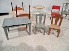 Vintage Lot Metal   Brass Dollhouse Furniture Beds Chairs Tables Mirrors