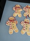 Christmas Ornaments Gingerbread Men With Candy Canes Faux Salt Dough Lot Of 6 4 