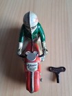 Schuco Curvo 1000 Vintage Clockwork Wind-up Tin Motorcycle Rider Toy W  Key