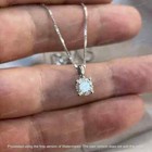 Round Cut 1ct Diamond Solitaire Pendant Women s 14k White Gold Finish