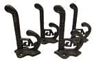 Set Of 4 Antique Style Rustic Cast Iron Victorian Eastlake Coat Key Towel Hooks 