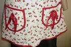 Js Home Cherry Print Apron W  Front Pockets