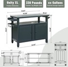 Domi Outdoor Grill Carts W wheels metal Table And Storage Cabinet For Bbq gray 