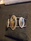 Vintage Native American Made Sterling Silver Cuff Bracelet Native Flowers Horn 