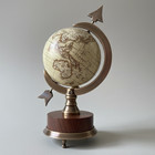 Vintage Style Small Desk Globe With Wood Base 9 5  Tall Decorative World Map