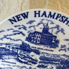 Vintage New Hampshire Souvenir Plate Old Man Of The Mountain Blue Transferware