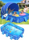 2026 Kiddie Pool With Canopy baby Swimming Pool For Toddler non-inflatable Po   