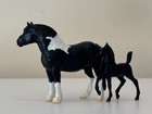 Breyer Stablemate Giorgio Black White Pinto Spotted  Draft Horse And Foal