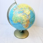 Vintage Rand Mcnally World Globe Metal Base Classic Rotating 1960   s