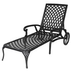 Backrest Adjustable Courtyard Cast Aluminum Lying Bed Black
