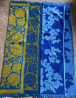 4  Vintage 70s Bath Towels Fieldcrest Lady Pepperell Cannon Avocado Blue Avocado